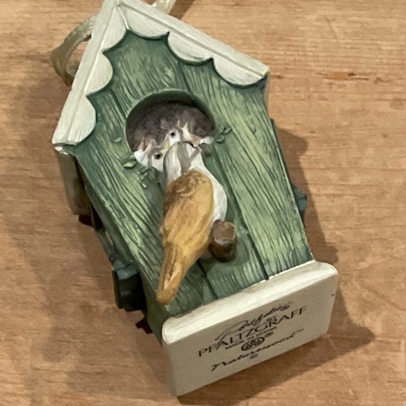 Pfaltzgraff Naturewood Decor figurines ornaments birdhouse beehive set of 2 - Picture 1 of 10